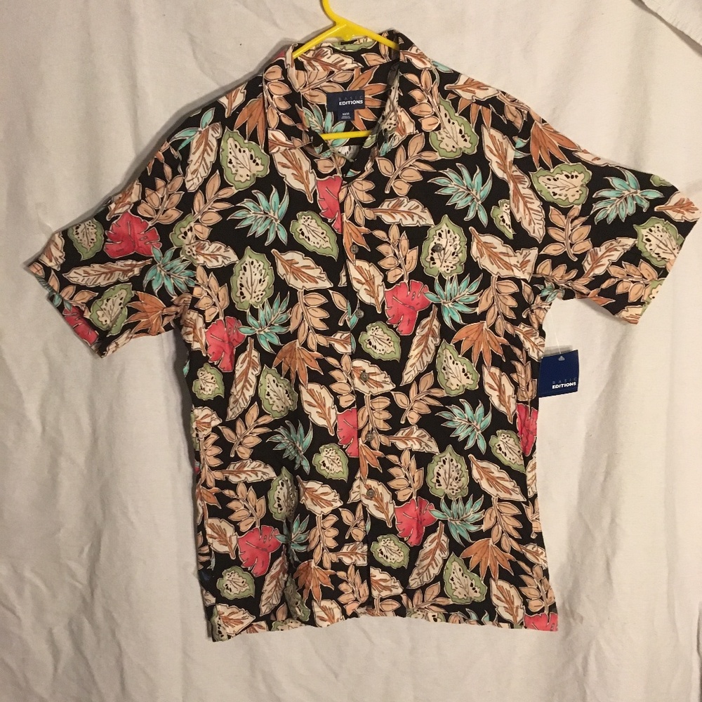 NWT BASIC EDITIONS Men's multi-colored shirt sz M - Picture 5 of 5